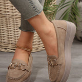 Komfortable Dame Loafers med Elegant Metaldetalje