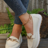 Komfortable Dame Loafers med Elegant Metaldetalje