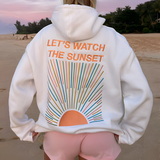Oversize Hættetrøje til Dame – Sunset-Print "Let’s Watch the Sunset"