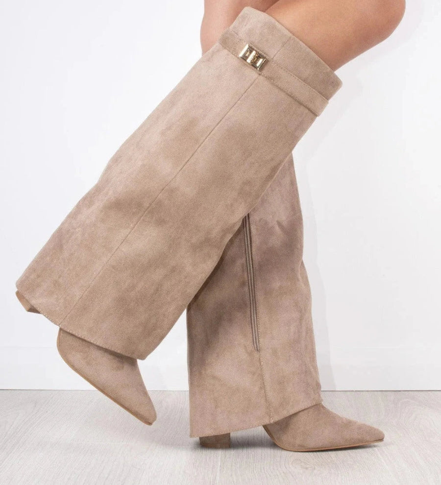 Moderne Dame Støvler i Ruskind – Højt Skaft & Elegant Look