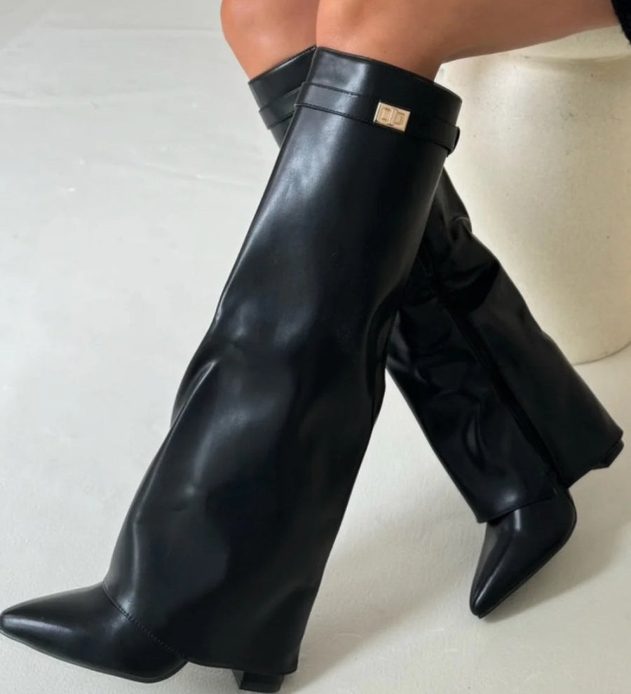 Moderne Dame Støvler i Ruskind – Højt Skaft & Elegant Look