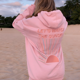 Oversize Hættetrøje til Dame – Sunset-Print "Let’s Watch the Sunset"