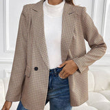 Blazer med Tern, Knapper & Lommer – Elegant & Casual Damejakke