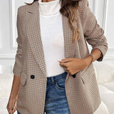 Blazer med Tern, Knapper & Lommer – Elegant & Casual Damejakke