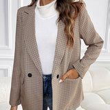 Blazer med Tern, Knapper & Lommer – Elegant & Casual Damejakke