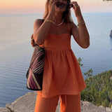 Sommer sæt med top og vide bukser – Let og elegant look