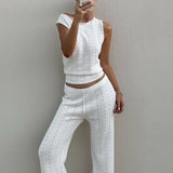 Strikket sæt med én skulder – Loungewear med stil til strand og sommer