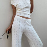 Strikket sæt med én skulder – Loungewear med stil til strand og sommer