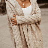 Oversized Cardigan med Hætte & Bogstaver – Dame Efterårsstil