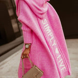 Oversized Cardigan med Hætte & Bogstaver – Dame Efterårsstil