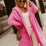 Oversized Cardigan med Hætte & Bogstaver – Dame Efterårsstil