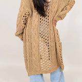Oversized Pullover i Kraftig Strik med V-Hals – Dame