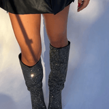 Overknee Støvler med Strass – Glamour og Komfort