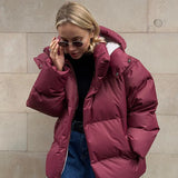 Oversized Pufferjakke med Hætte