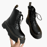 Støvler – Klassiske Højskaftede Platform Boots med Snøre