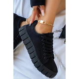 Monokrome sneakers med chunky sål