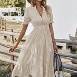 Strikket sommerkjole med knapper – Boheme stil