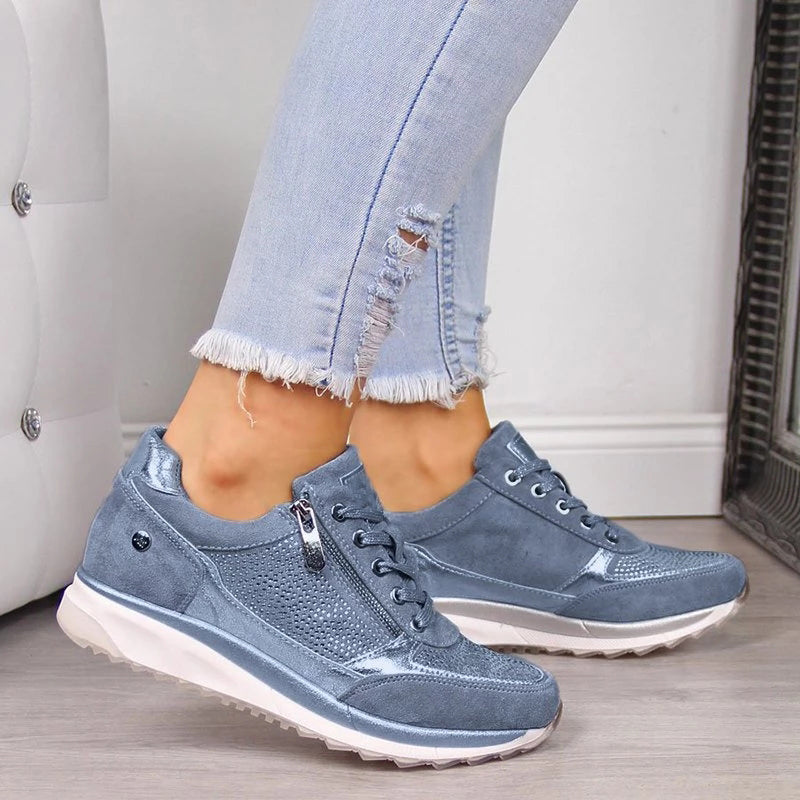 Sneakers med glimmer og chunky sål