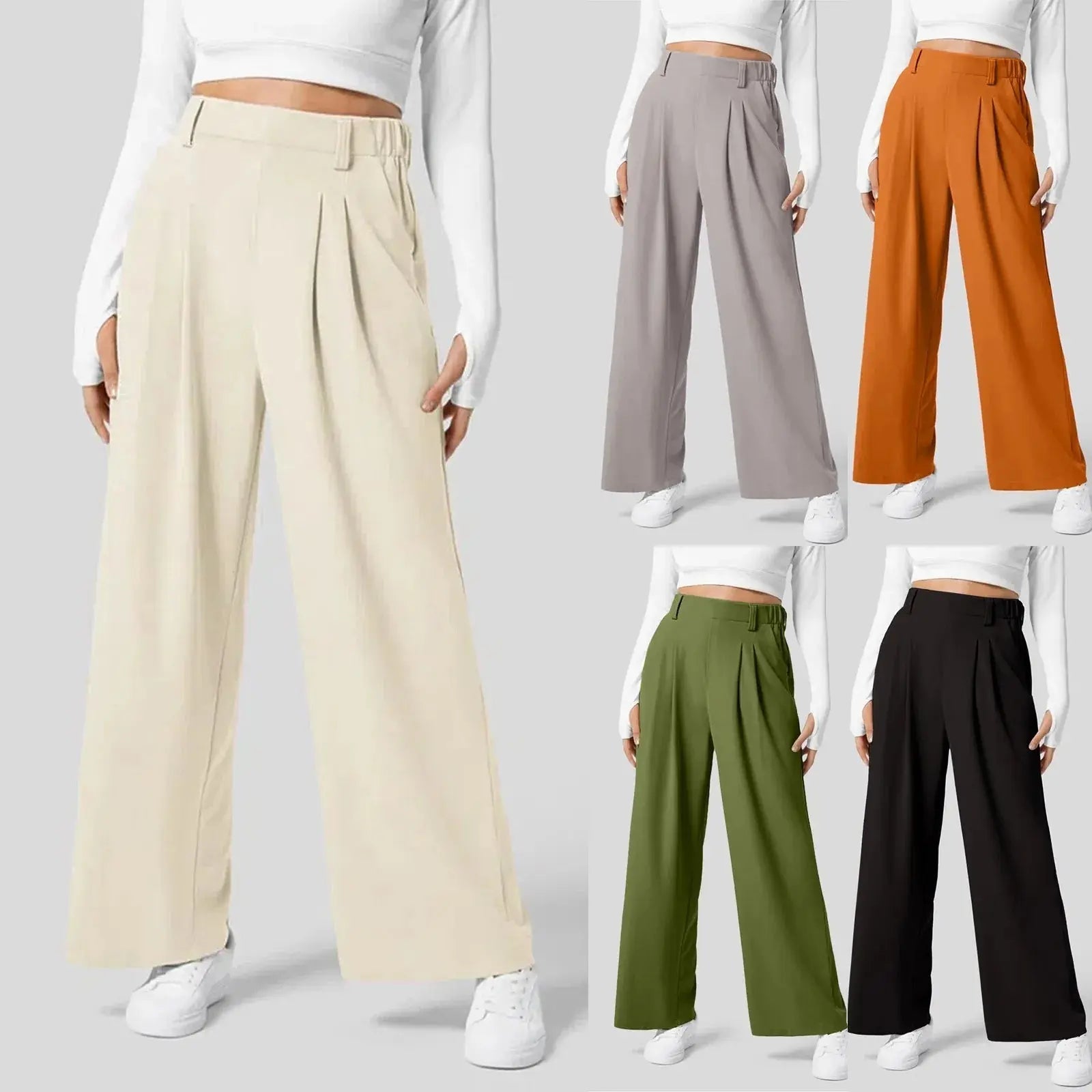 Wide-leg bukser med læg – Moderne silhuet med klassisk finesse