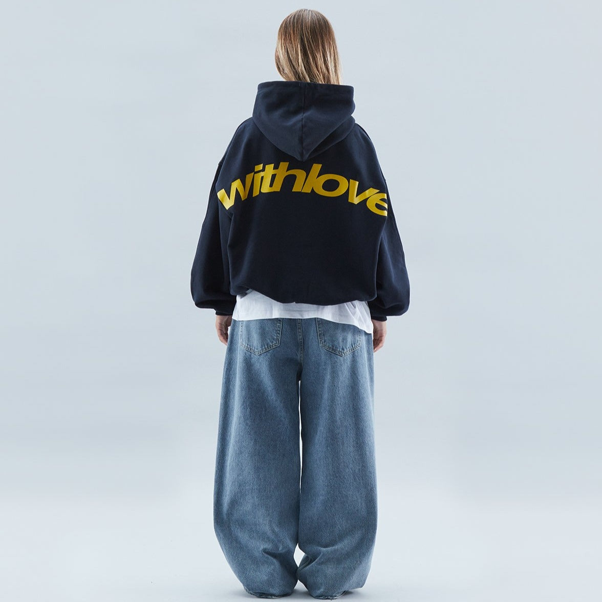 Oversized Hættetrøje Dame – "With Love" Print & Komfortabel Pasform
