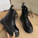 Støvler – Klassiske Højskaftede Platform Boots med Snøre